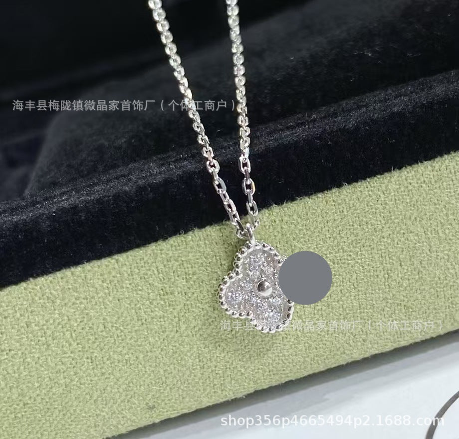 梵家高版桃心红玉髓项链小红心锁骨链时尚小而精致高品质厂家直销