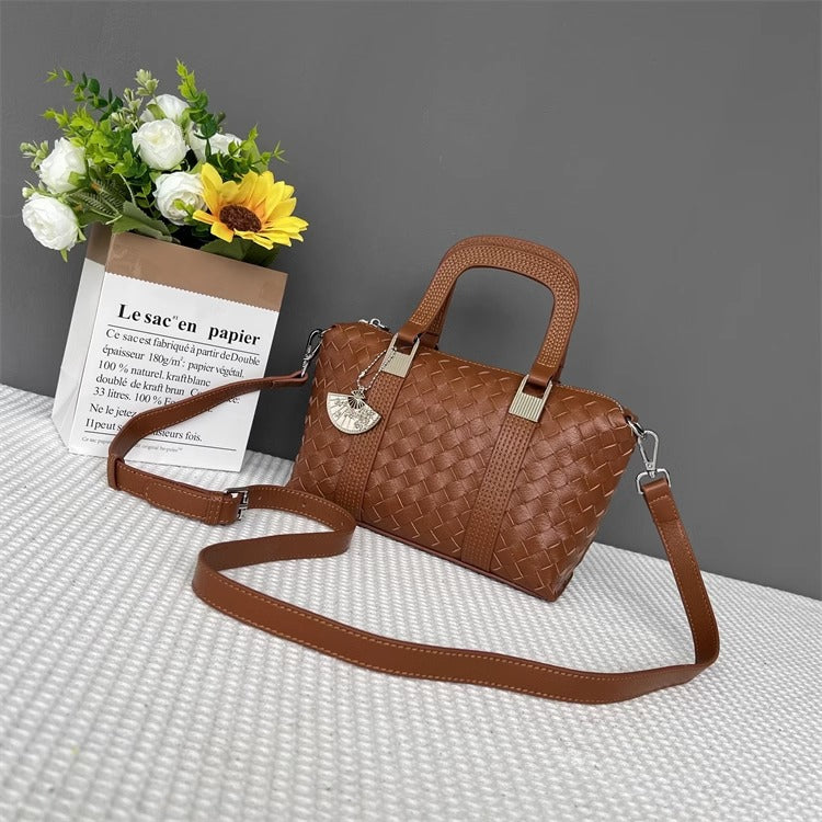 真皮手工编织女包外贸批发ins潮高级质感小众时尚手提单肩斜挎包