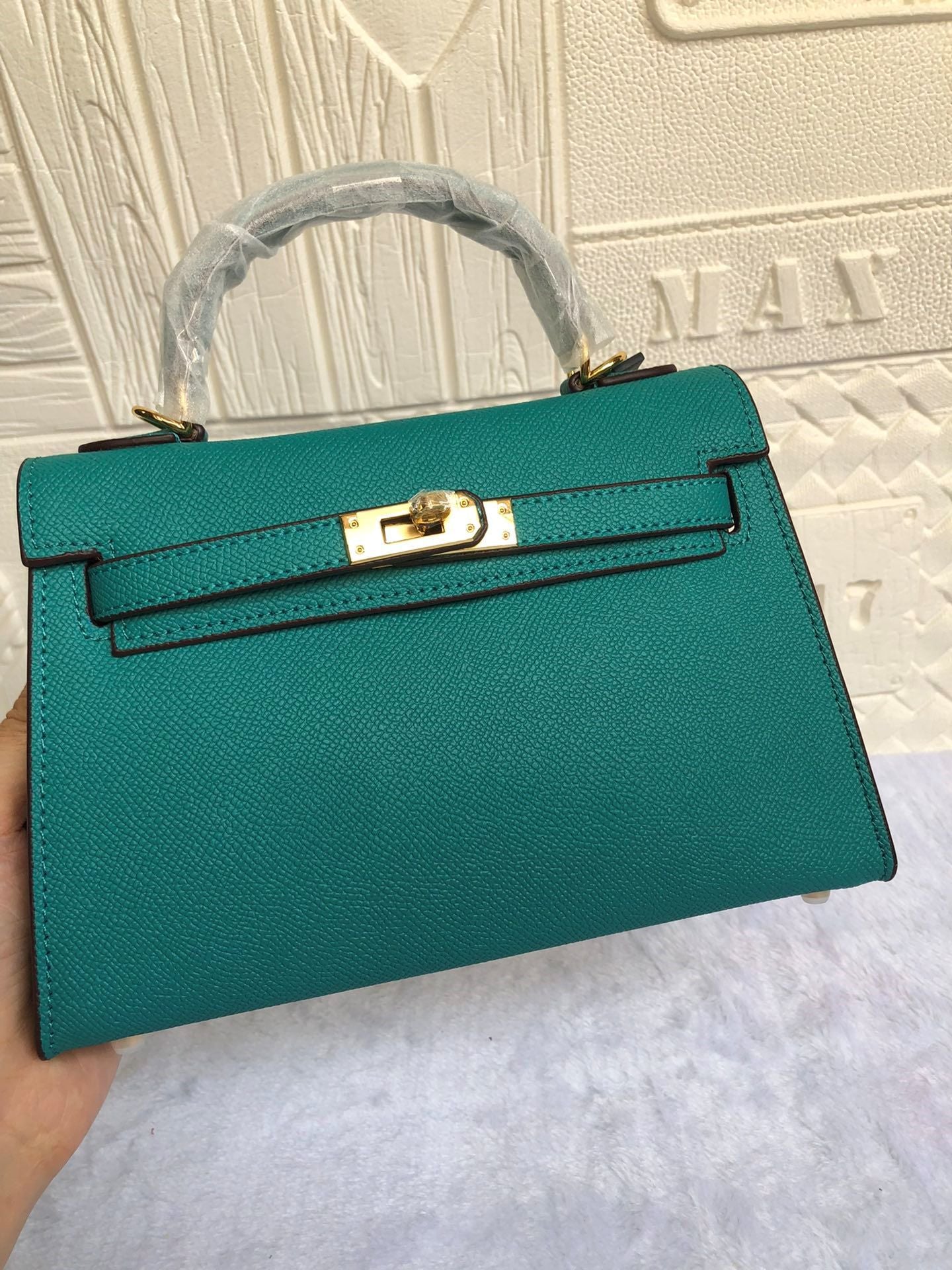 高级感2023新款二代凯莉包真皮女包手提包单肩斜挎潮爆头层