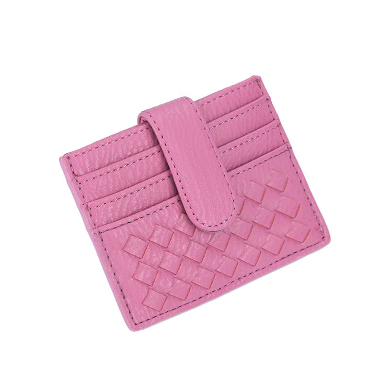 时尚超薄编织卡包纯色证件卡位卡槽证件位收纳小包便携式卡片卡套
