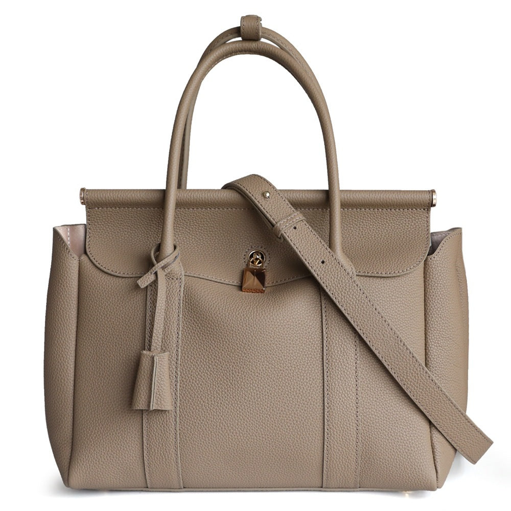 LP同款手袋手拎包帆布拼皮老钱风大容量单肩手提通勤托特公文包包