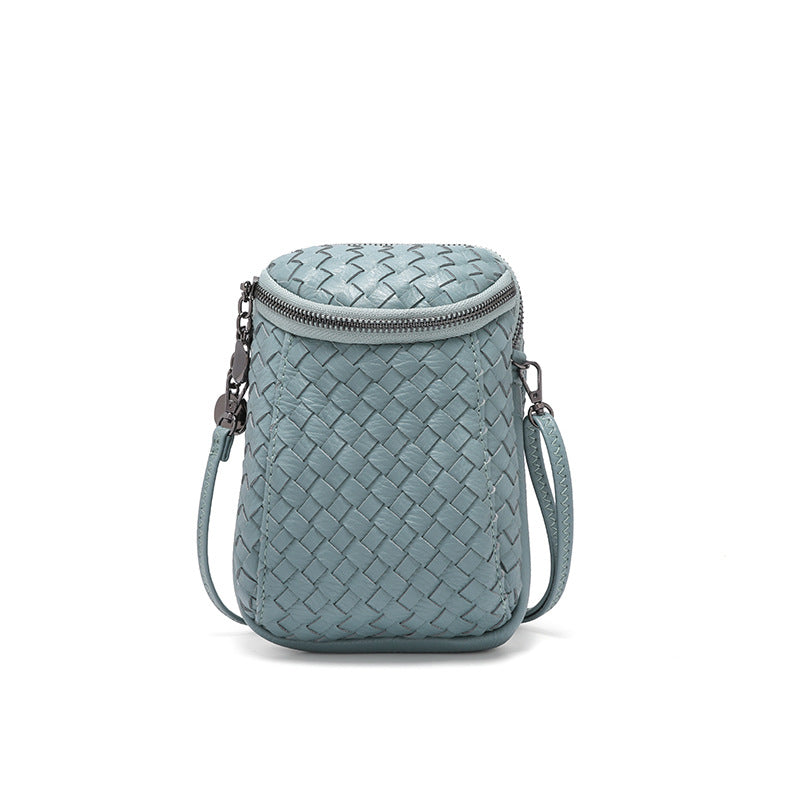 女包批发2025新款韩版单肩斜挎包迷你编织手机包零钱包  一件代发