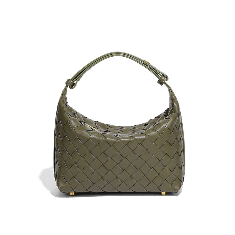 工厂定制贴标logo手拎饭盒吧时尚手工编织女包清新休闲单肩腋下包