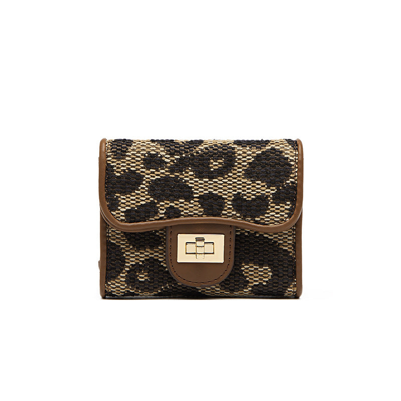 短款风琴卡包女豹纹多卡位证件精致小包大容量小众卡套批发名片包