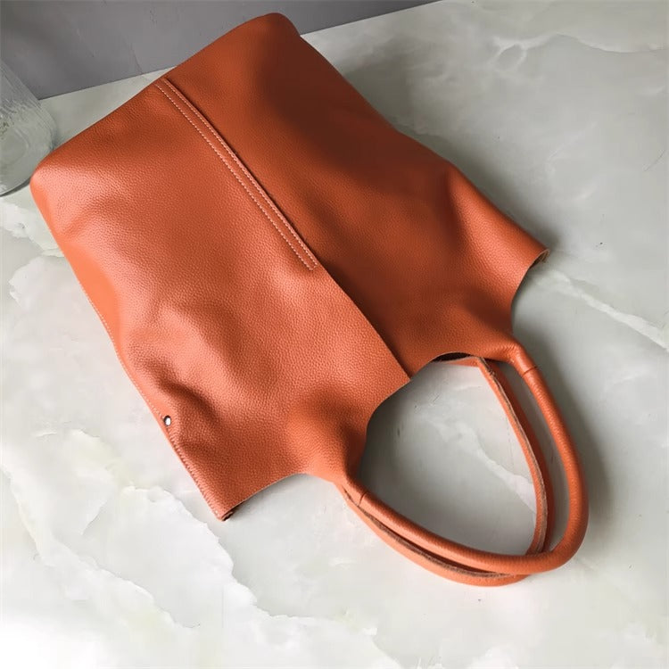 外贸工厂尾货真皮购物袋包慵懒潮托特包大容量通勤单肩腋下女包