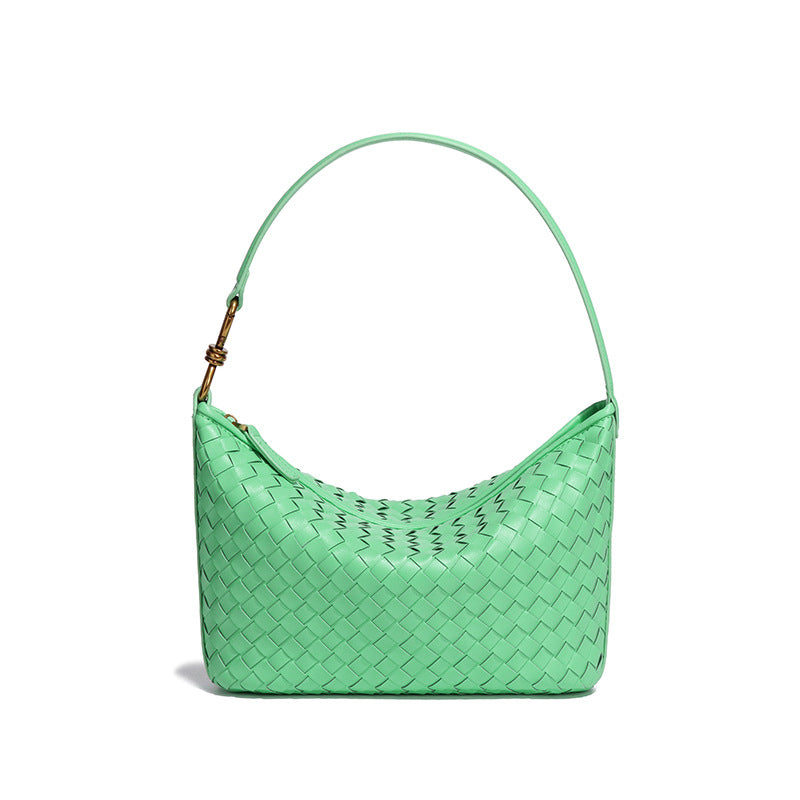 小众手工编织包包时尚单肩斜挎包休闲女简约手提饭盒包潮流腋下包