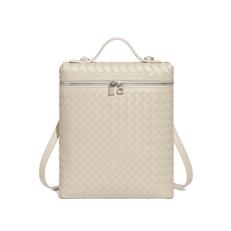 工厂定制时尚手工编织包潮流大容量通勤百搭双肩包旅行男女士背包