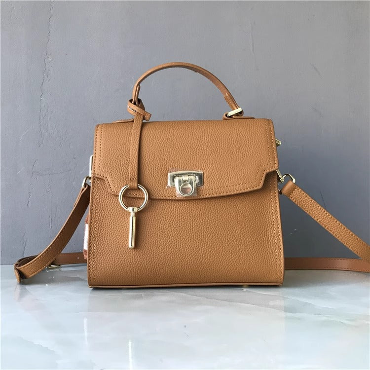 外贸女包togo头层牛皮凯莉手提包女网红新款潮小众时尚单肩斜挎包