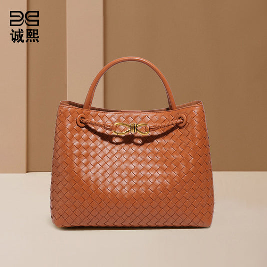 复古大容量包包女手工编织包包通勤百搭手提包时尚休闲单肩斜挎包