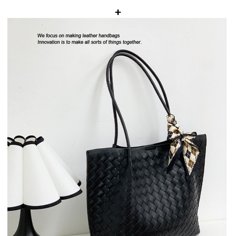 进口软牛皮手工编织手提包真皮女包菜篮子单肩斜挎包购物袋子母包