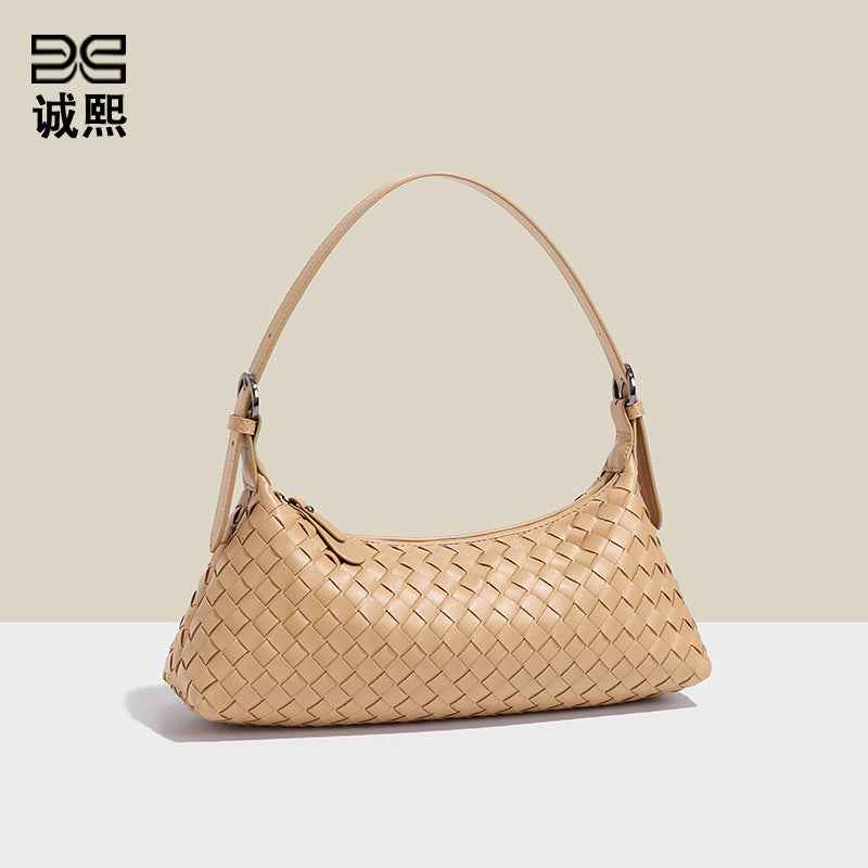 手提包包女夏季新款编织包高级感单肩斜挎包小仙女百搭时尚手拎包