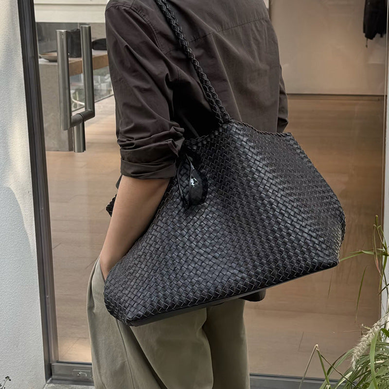 小众设计师品牌包包2025慵懒风手工编织托特包女大容量购物袋潮