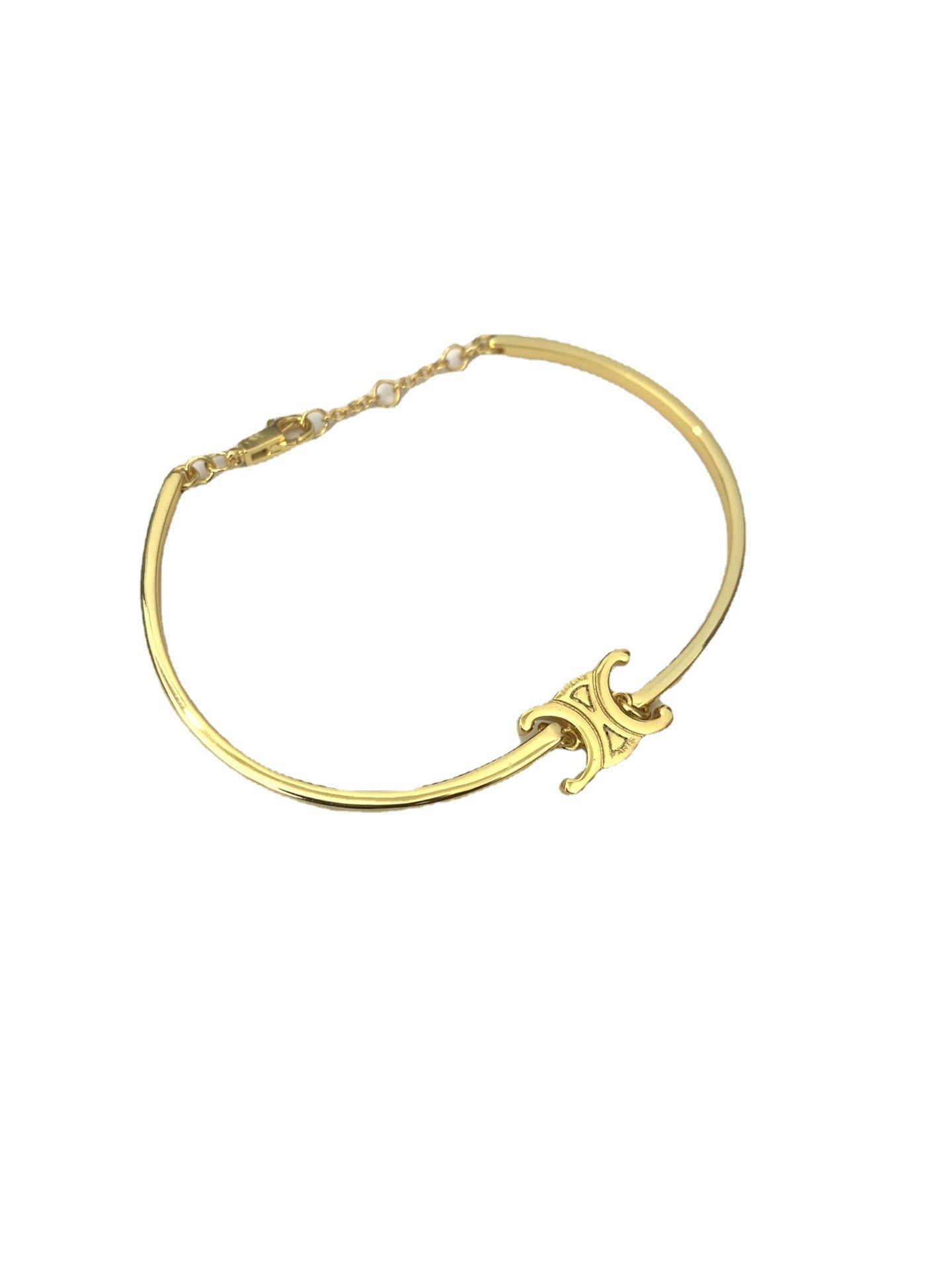 CELI风22新款凯旋门手链女光面镀金法式气质白搭高级线条INS手镯