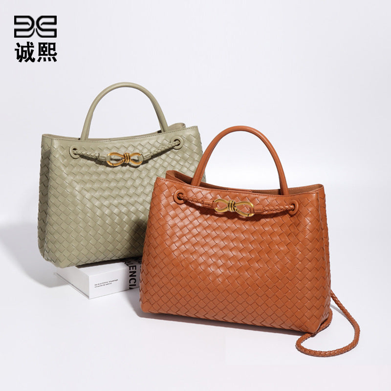 复古大容量包包女手工编织包包通勤百搭手提包时尚休闲单肩斜挎包