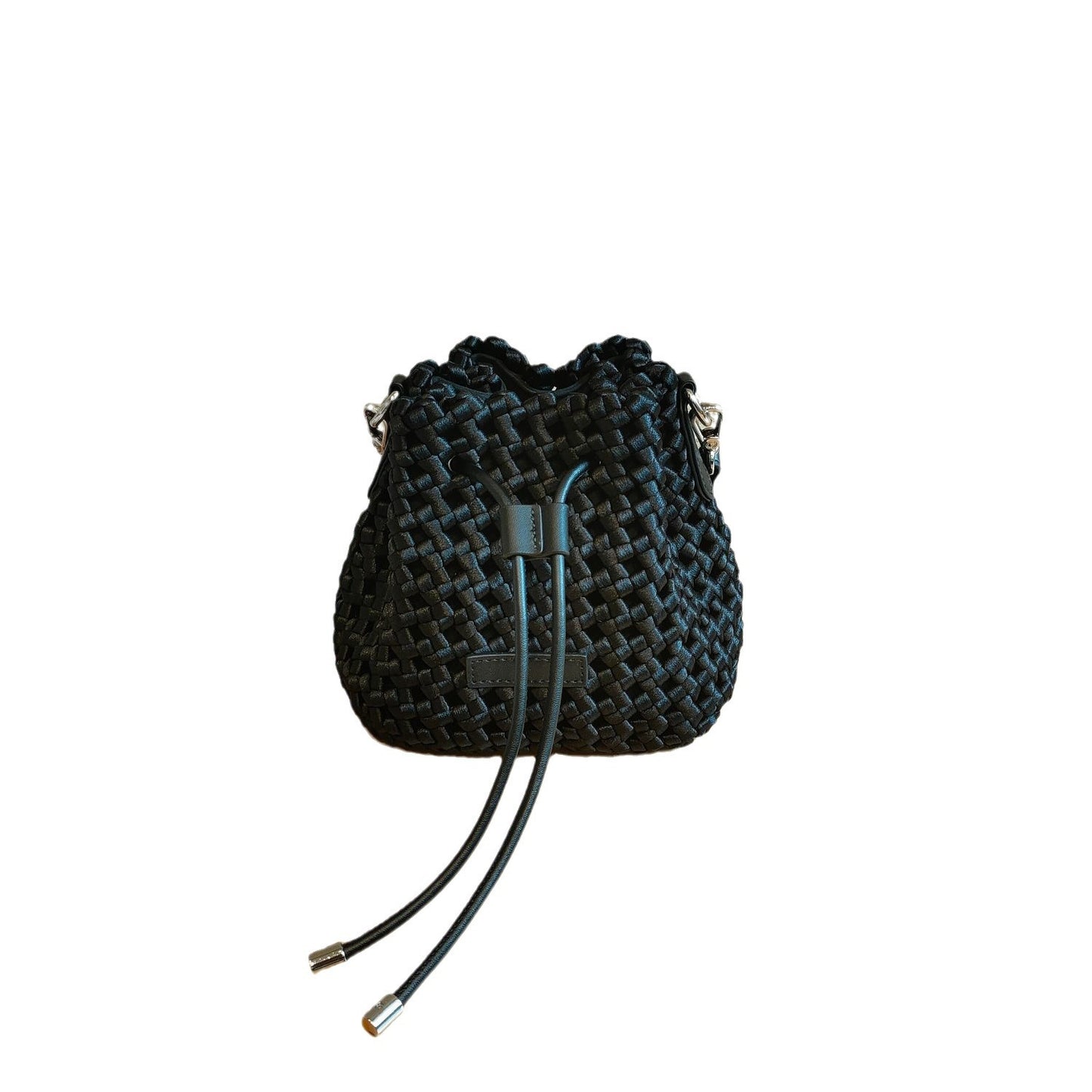 水桶包小包2024夏新法式小众高级感手工编织手提单肩斜挎包真皮女