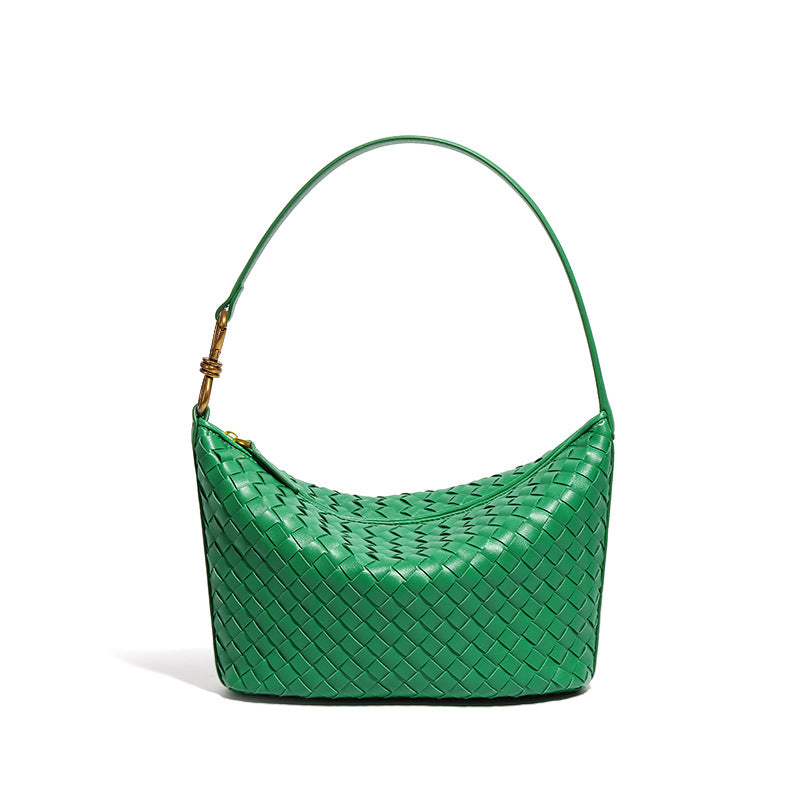 小众手工编织包包时尚单肩斜挎包休闲女简约手提饭盒包潮流腋下包