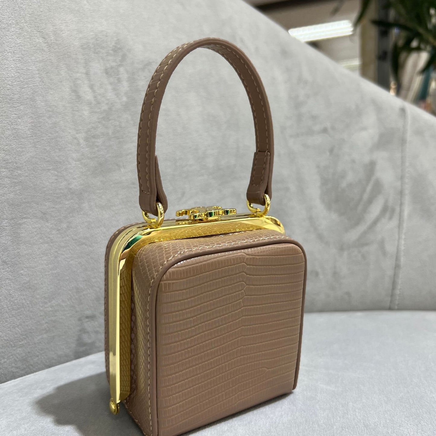 凯旋门腋下包女包包晚宴链条包斜挎手提小方包真皮盒子老花手拎