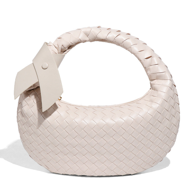 跨境潮流手工编织包包时尚休闲复古饺子包通勤百搭手拎女包单肩包