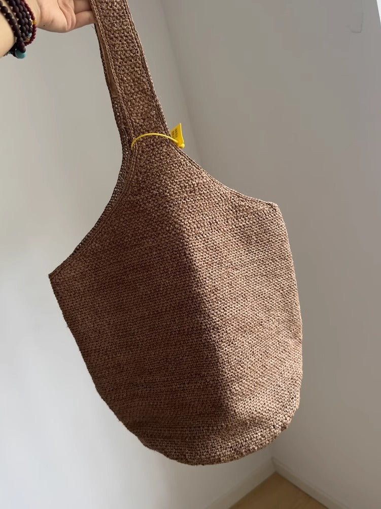 法式拉菲草编包女夏时尚百搭大容量单肩腋下托特海边度假沙滩女包