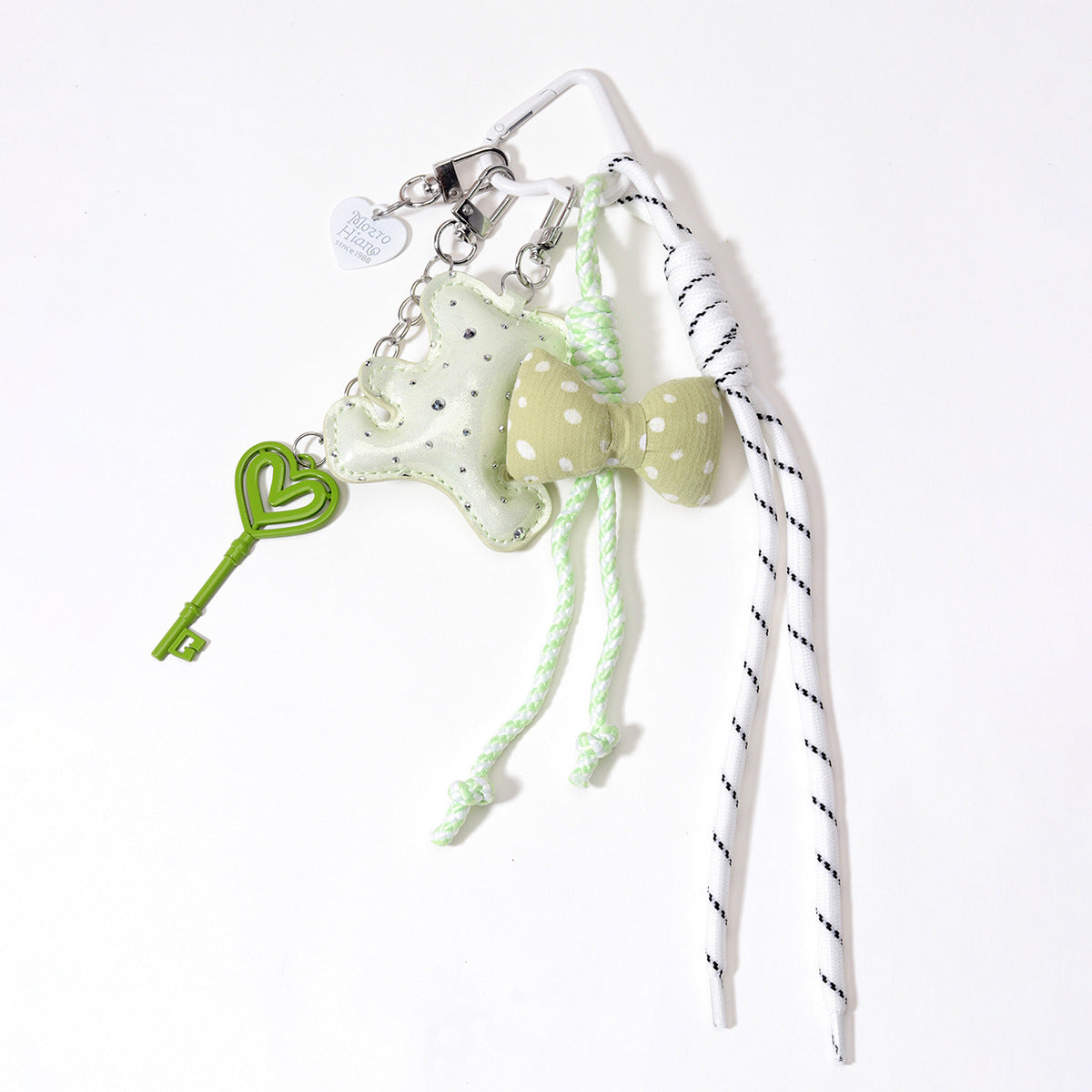 包饰工厂原创配搭PU皮革钻皮小熊包包挂件爱心金属钥匙蝴蝶结定制