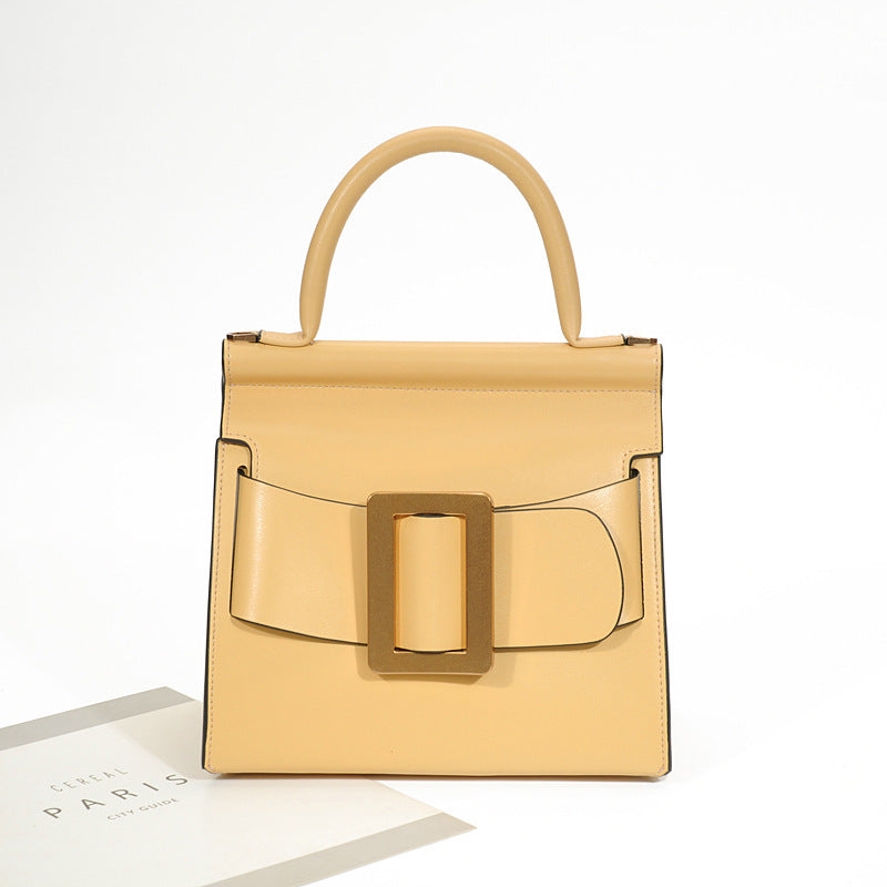 泰国复古方扣包TOGO真皮小众腰带扣水桶包手提迷你斜挎包质感女包