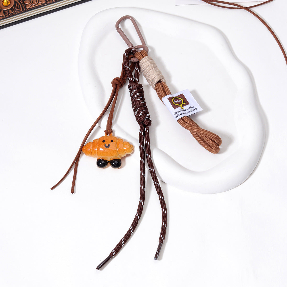 手工DIY碱水面包钥匙扣秋冬美拉德系可爱面包挂件学生情侣书包装