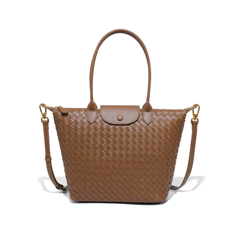 手工编织大号龙襄饺子包高级感气质手提女包百搭斜挎大容量单肩包