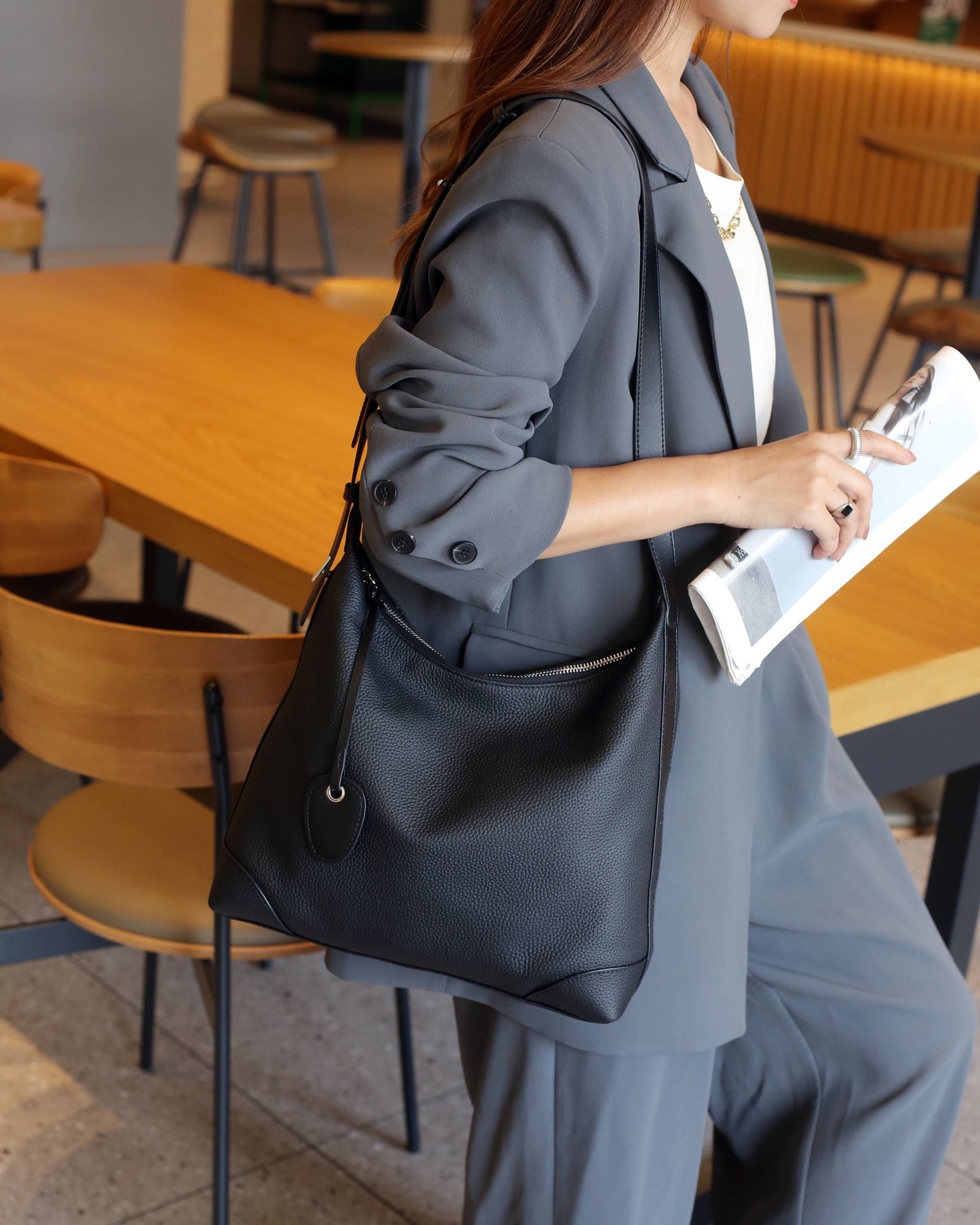 真皮包包女时尚TOGO头层中古腋下包2023新款百搭水桶包单肩斜挎包