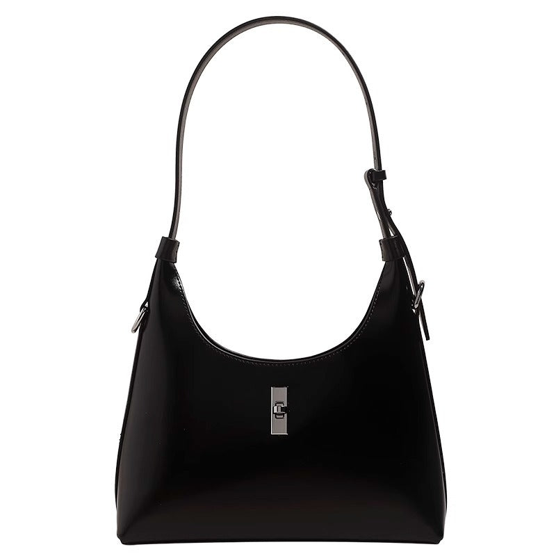 复古法棍包腋下包新月包百搭手提斜挎包包女树膏油蜡皮质细腻柔滑