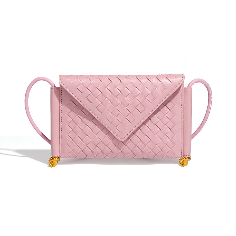 夏季洋气百搭编织女包简约休闲单肩斜跨邮差包新款潮流手拿信封包