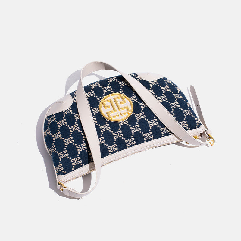 跨境外贸高级感批发女包休闲单肩斜挎大容量半月包时尚小众腋下包