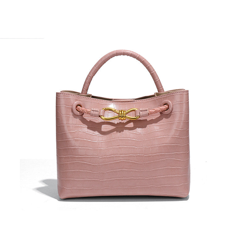 跨境2025新款石头纹手拎女包高级感百搭单肩斜挎包复古休闲托特包