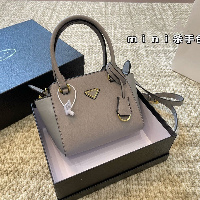 大牌 普P家真皮女包手掌纹杀手手提包韩版潮mini斜挎十字纹单肩包