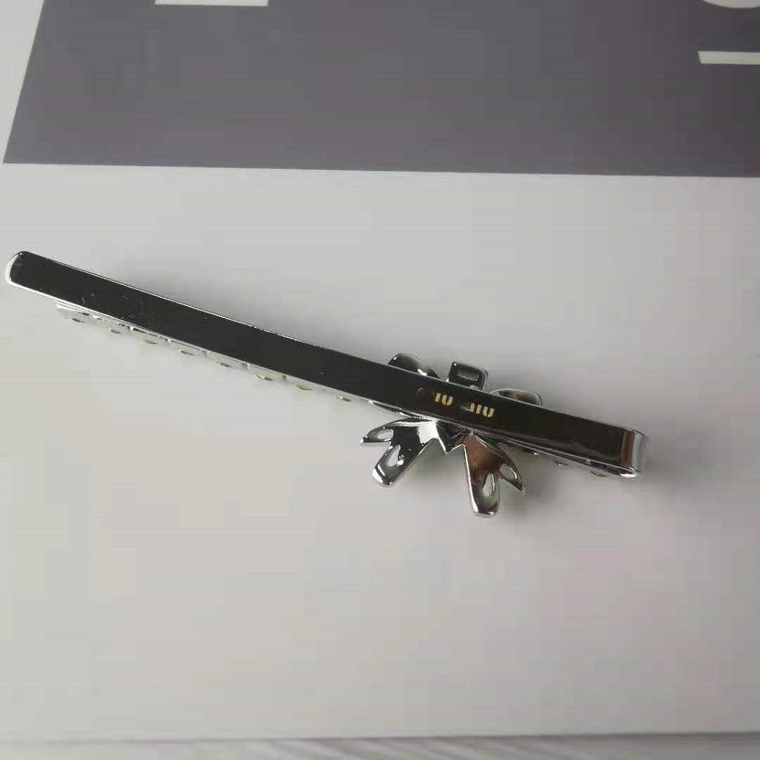 缪家新款仿水晶蝴蝶结发夹满钻甜美气质网红同款高级感一字夹