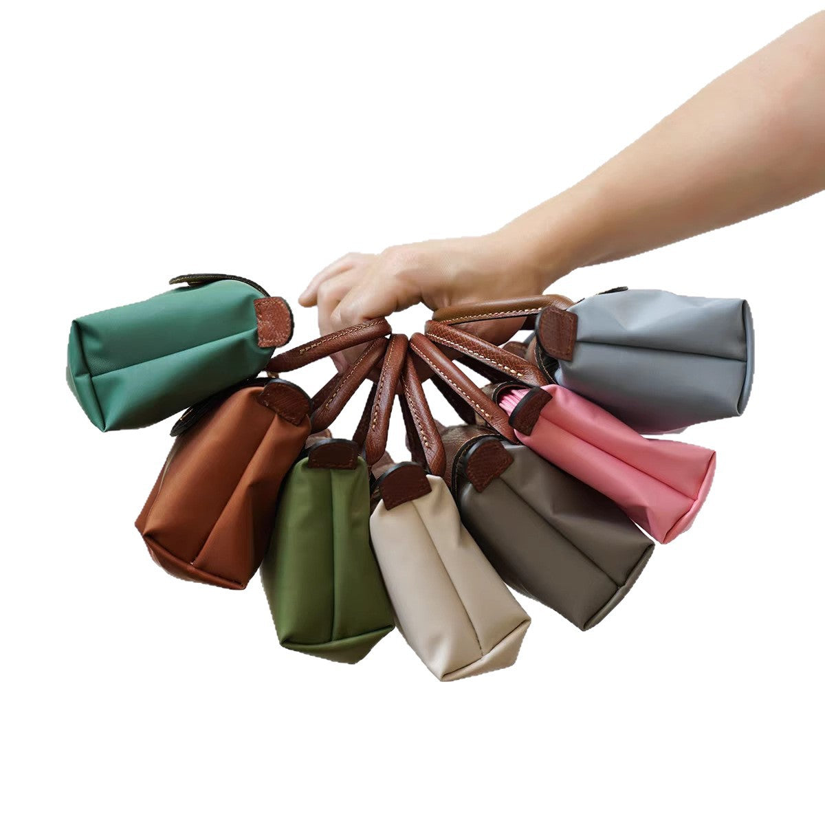 法国夏季新款mini尼龙饺子包单肩斜挎包迷你化妆包百搭手提手机包