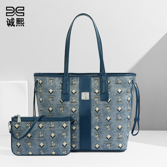 大容量通勤包包女休闲百搭潮简约托特包高级感小众洋气手提单肩包