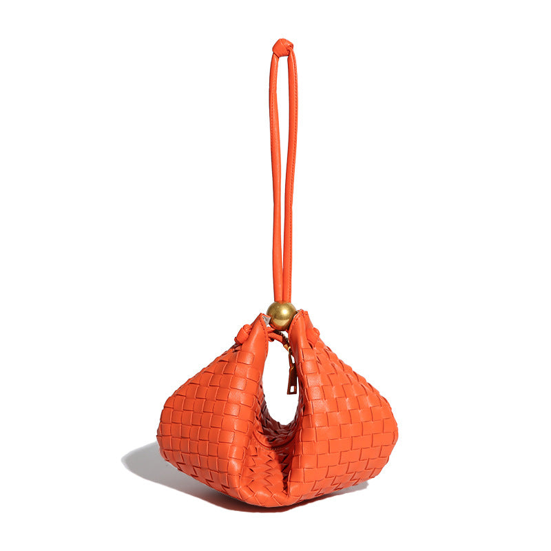 新款时尚休闲百搭腋下包小清新女士纯色单肩饺子包外贸批发小包包