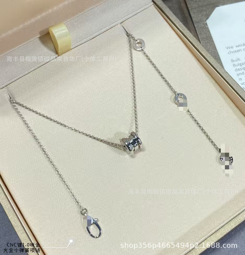 Bv高版本宝家小红人铆钉项链新款慈善款经典黑白陶瓷项链CNC精工