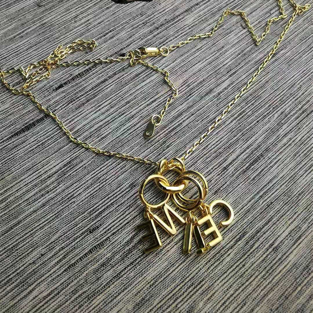 赛家新款CEL锁骨链项链女法式时尚英文流苏气质设计感字母项链