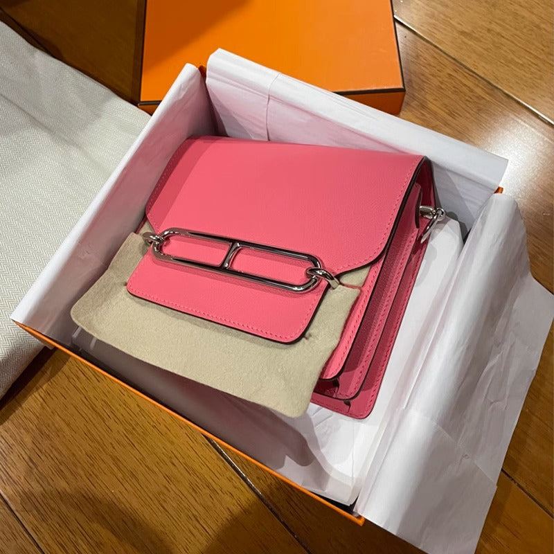 网红同款空姐豆腐包头层牛皮猪鼻子包小方包单肩斜挎女包直播代发