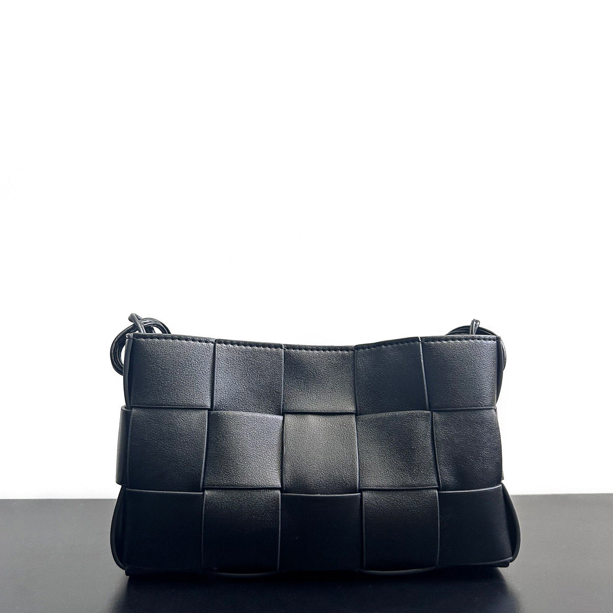 韩系时尚柔软格子腋下包编织方形状设计自制百搭小方包气质单肩包