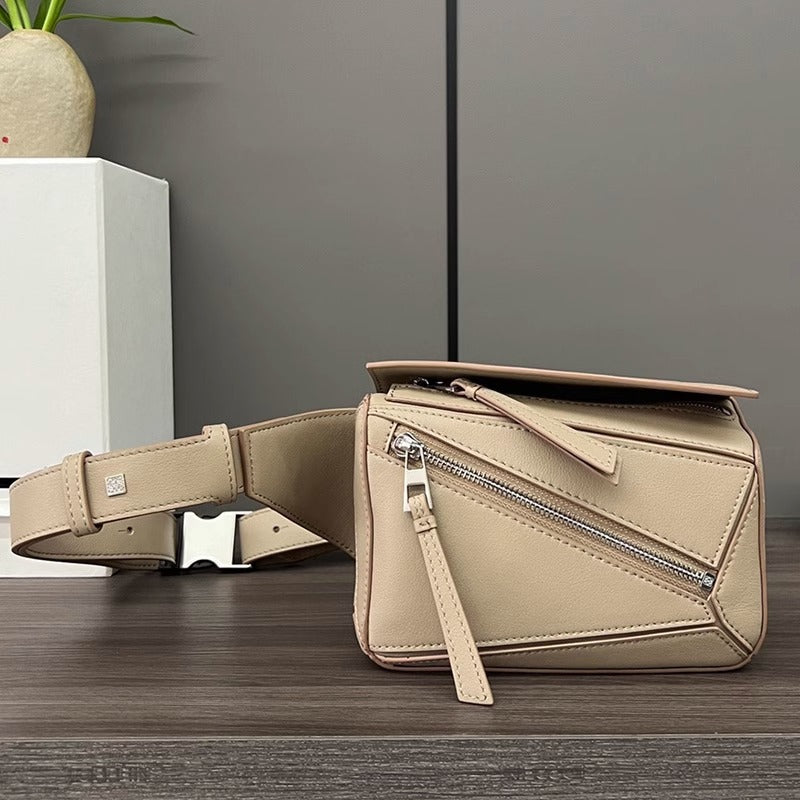 24新款经典Puzzle几何胸包真皮单肩斜挎男女包运动迷你牛皮腰包包