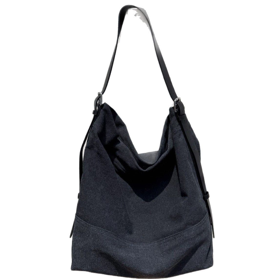 2025春夏新款网红同款时尚百搭帆布托特极简灰色设计单肩包包大包