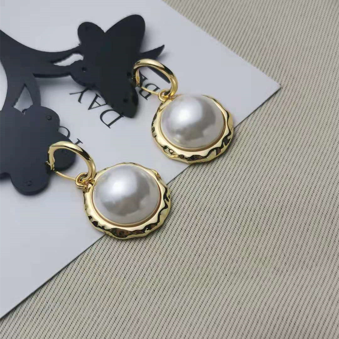 赛家2021新款珍珠耳环女复古潮气质优雅高级感巴洛克珍珠耳钩