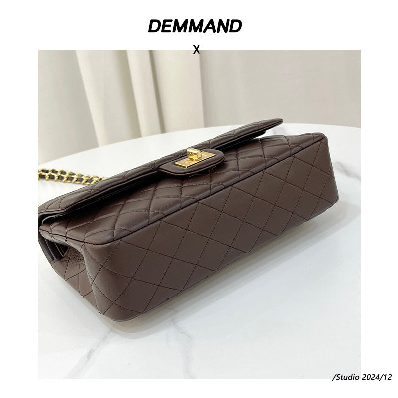 新款Cf手掌纹25cm大容量双链条单肩斜跨手拎潮范女包小资斜挎