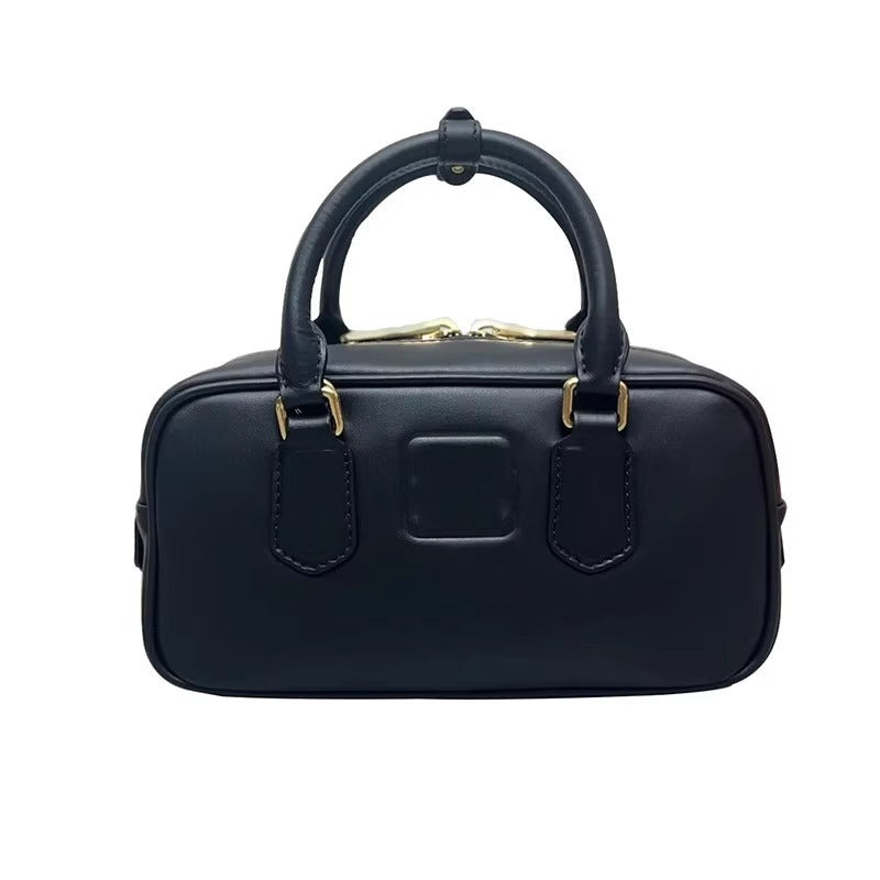 miu家新款真皮女包保龄球包横款公文包波士顿手提单肩包直播代发