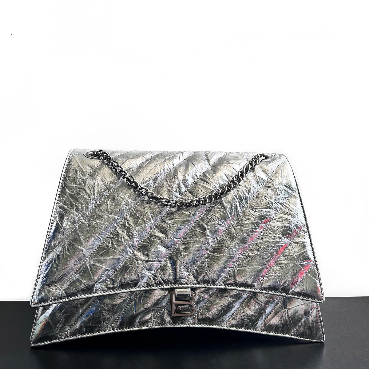 真皮沙漏包链条女士包大容量软头层小牛皮单肩斜挎时尚新款多隔层