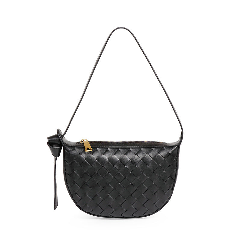 工厂现货批发编织女包高级感马鞍包手提单肩腋下包时尚小众半月包