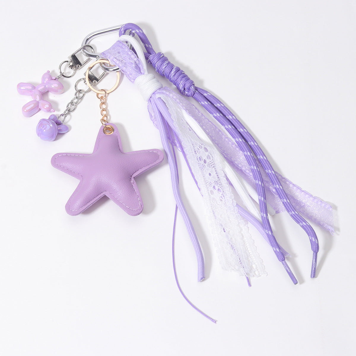 量大价优现货爱心钥匙蕾丝蝴蝶结吊孔兔子铃铛编织绳包挂钥匙扣