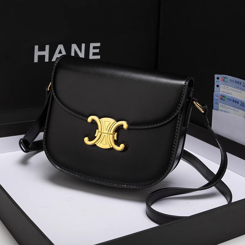 包包女2024新款高级感复古洋气真皮凯旋门豆腐包斜挎包半圆马鞍包